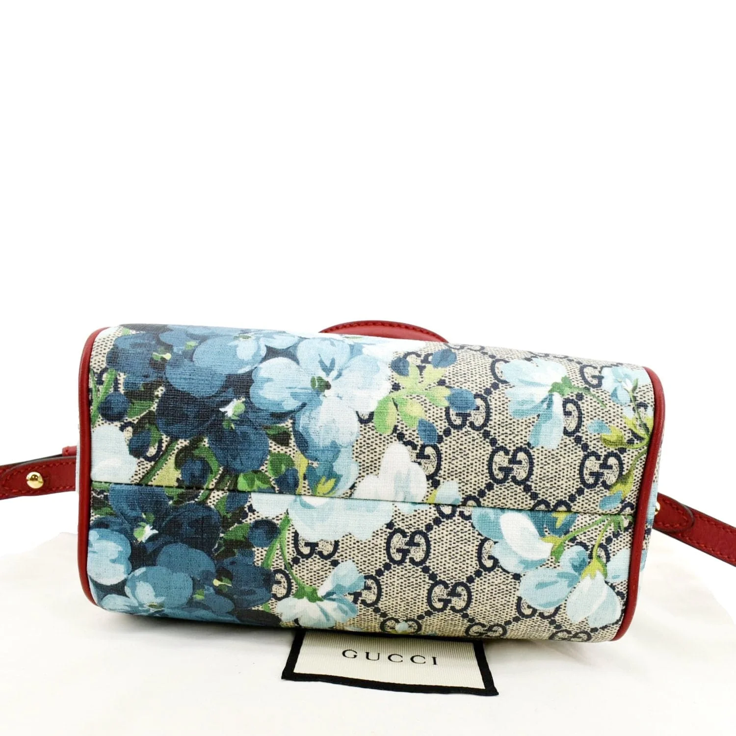 GUCCI Mini Blooms GG Supreme Canvas Top Handle Crossbody Bag Red 546312 - Image 9