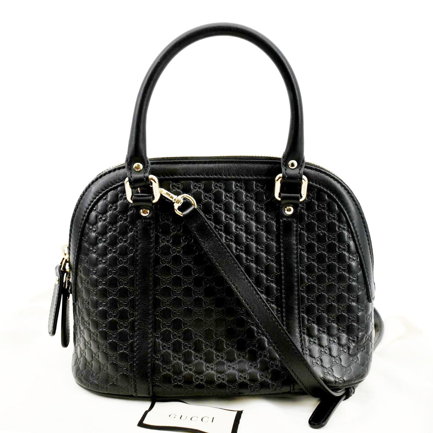 GUCCI Mini Dome Leather Crossbody Bag Black 449654 - Image 3
