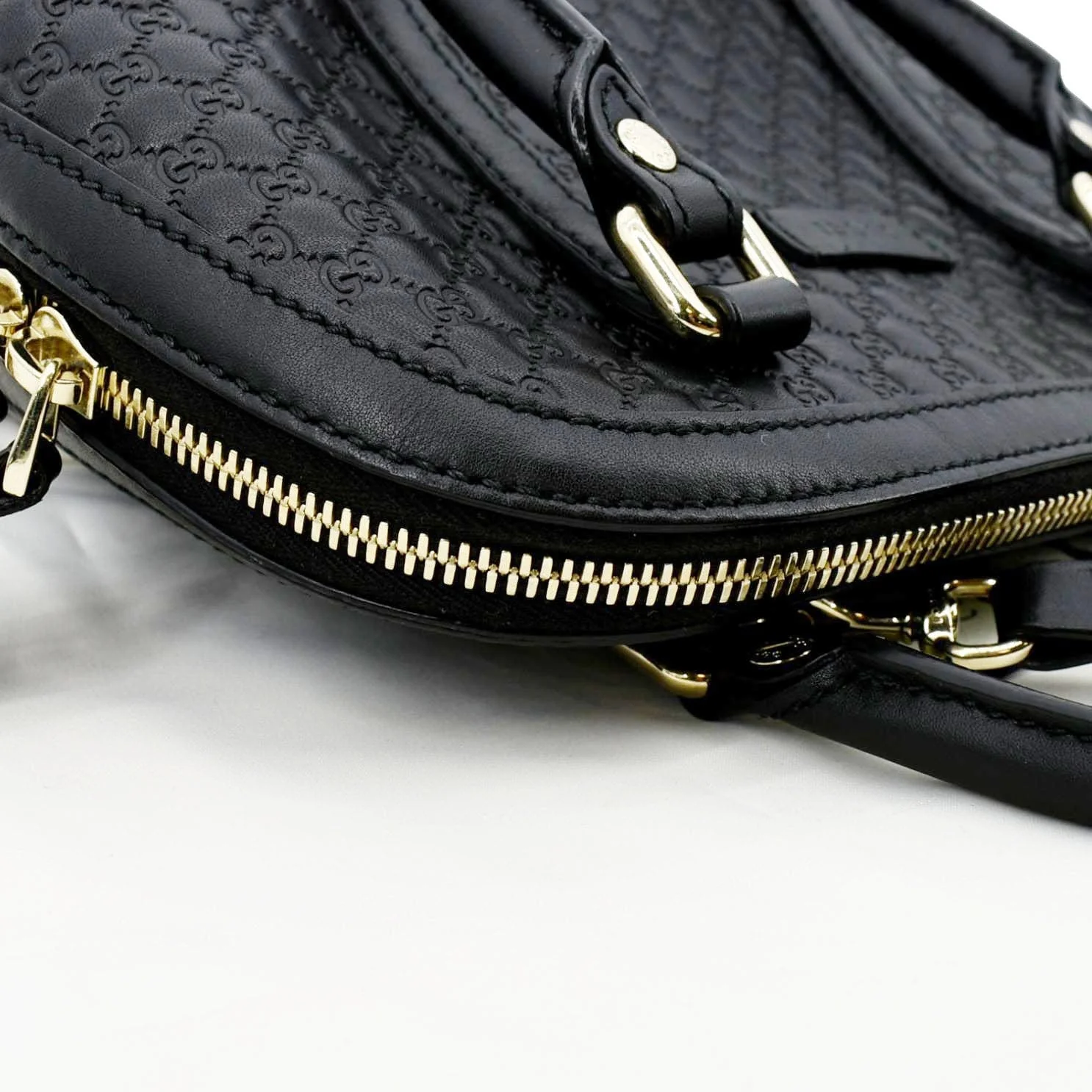 GUCCI Mini Dome Leather Crossbody Bag Black 449654 - Image 5