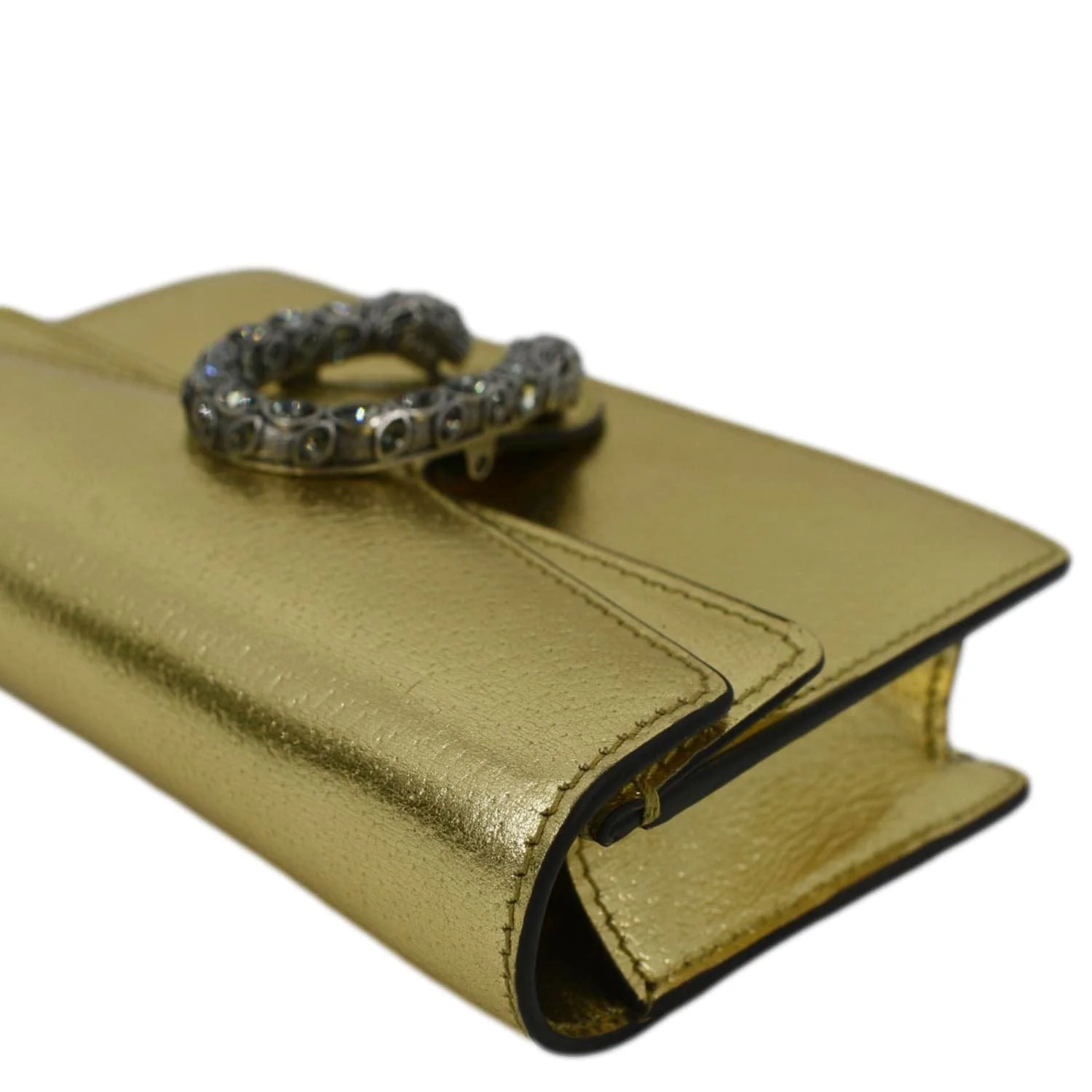 GUCCI Dionysus Super Mini Metallic Leather Crossbody Bag Gold 476432 - Image 7