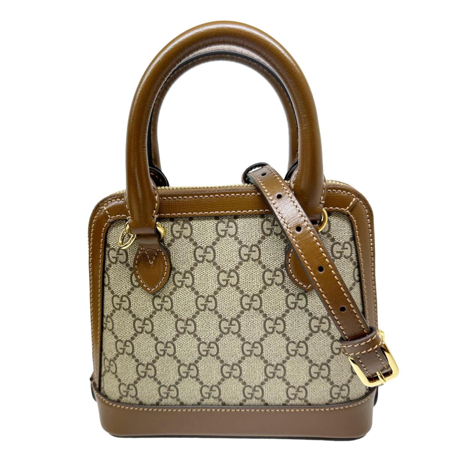 GUCCI Horsebit 1955 Mini GG Supreme Canvas Crossbody Bag Beige 640716 - Image 4