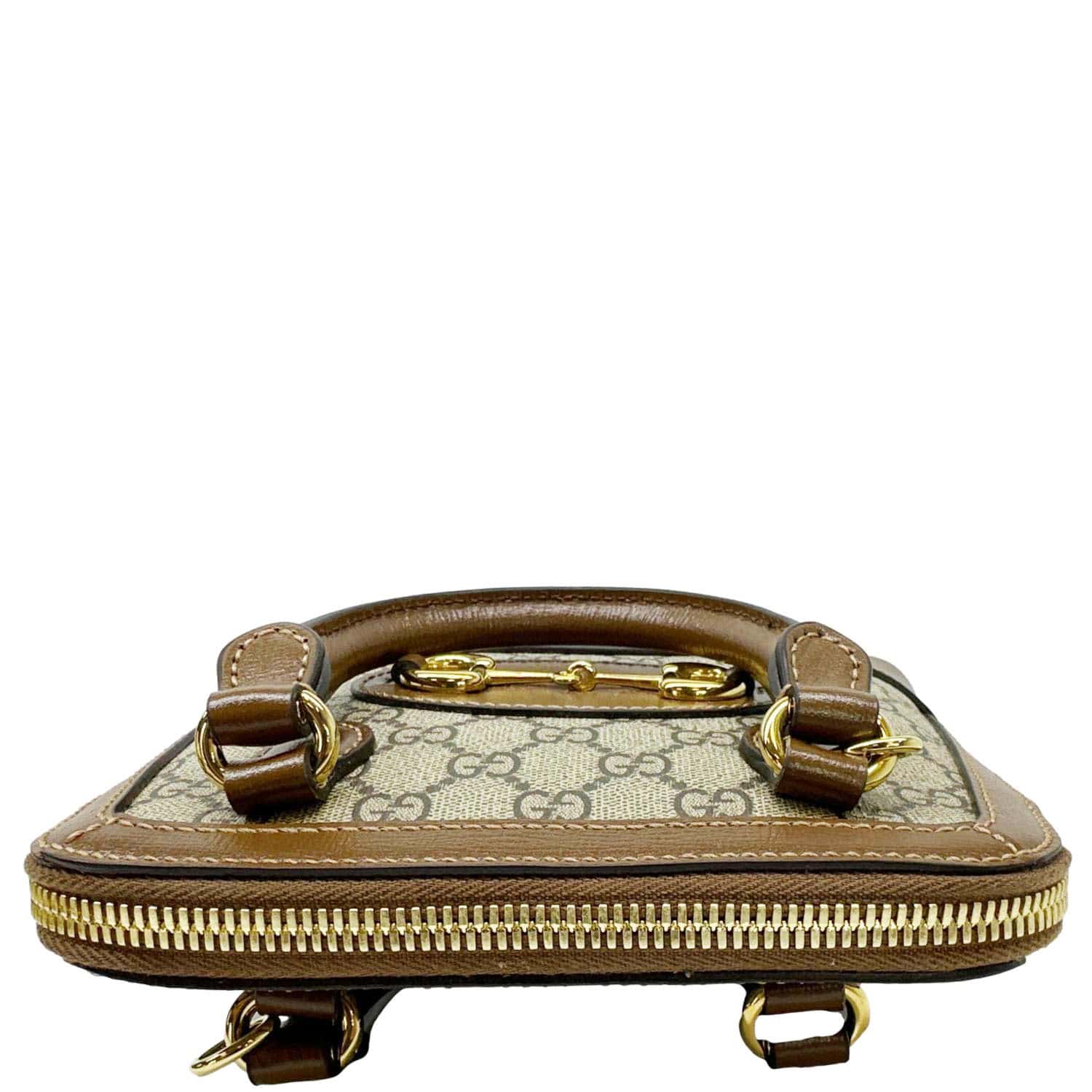 GUCCI Horsebit 1955 Mini GG Supreme Canvas Crossbody Bag Beige 640716 - Image 5