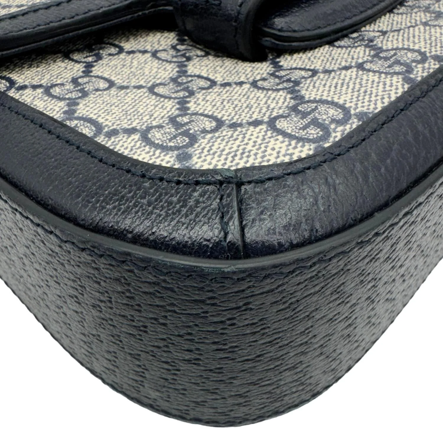 GUCCI Horsebit 1955 Flap Mini Dollar GG Supreme Canvas Shoulder Bag Navy Blue 658574 - Image 11