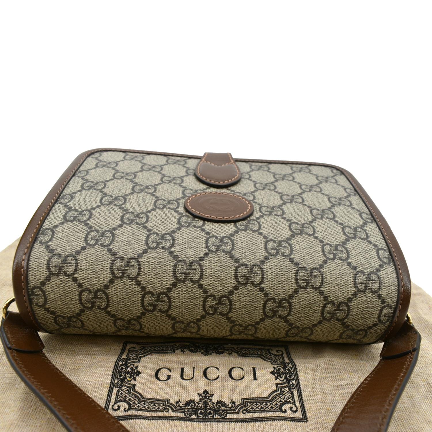 GUCCI Mini Interlocking GG ‎Supreme Canvas Crossbody Bag Beige 671620 - Image 4