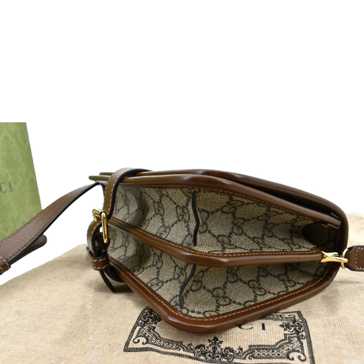 GUCCI Mini Interlocking GG ‎Supreme Canvas Crossbody Bag Beige 671620 - Image 7