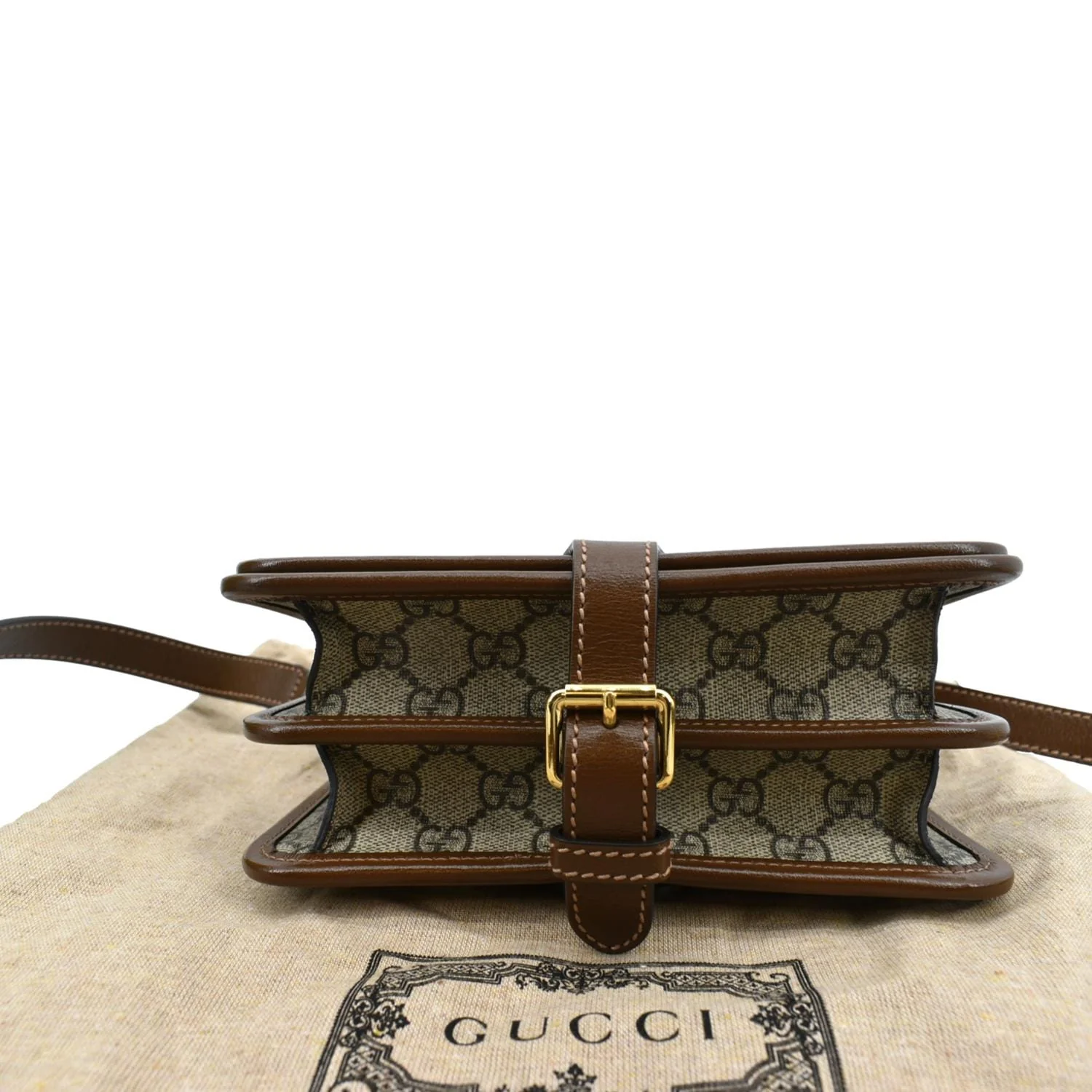 GUCCI Mini Interlocking GG ‎Supreme Canvas Crossbody Bag Beige 671620 - Image 9