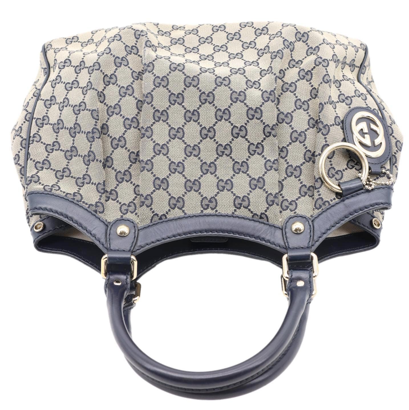GUCCI Sukey Medium GG Canvas Tote Bag Navy Blue 211944 - Image 5