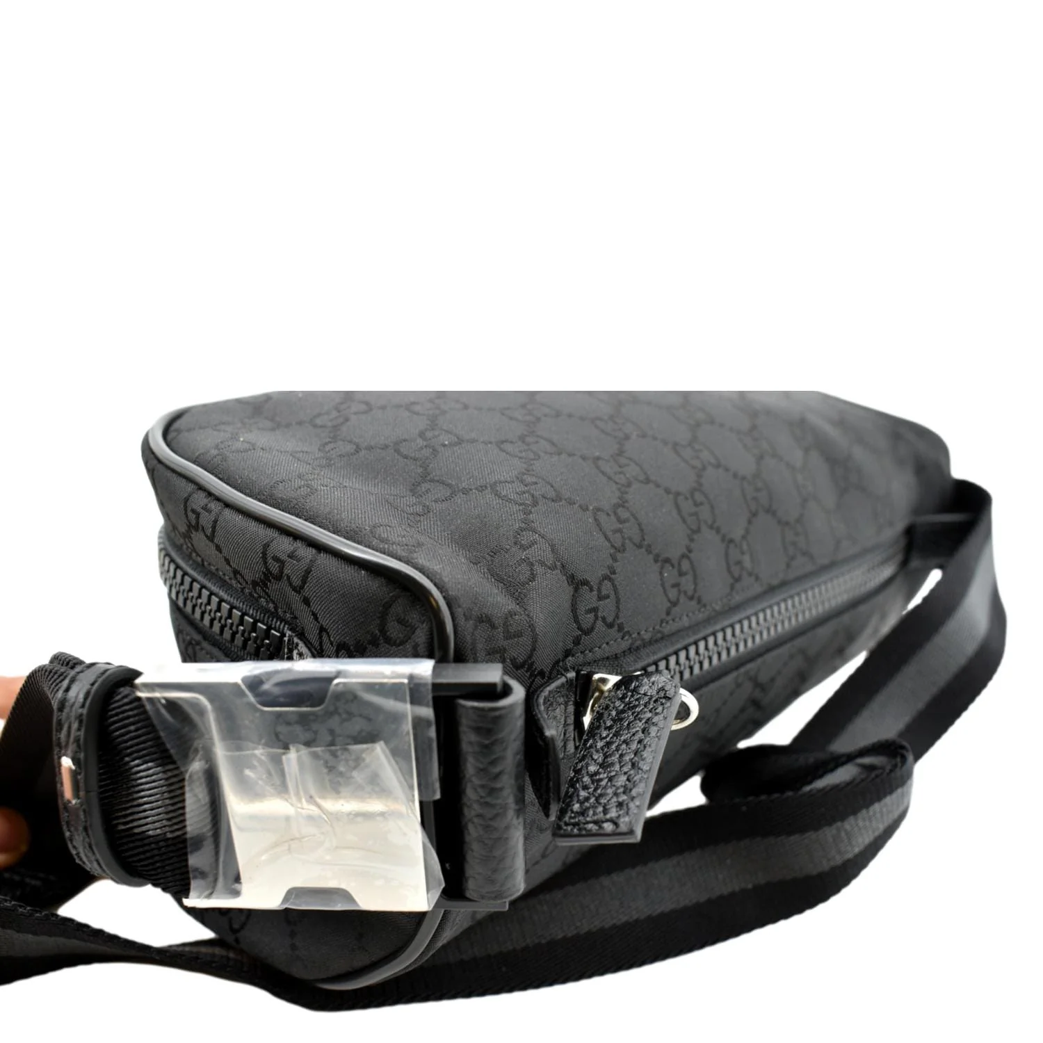 GUCCI GG Monogram Nylon Canvas Fanny Pack Belt Bag Black 449182 - Image 8
