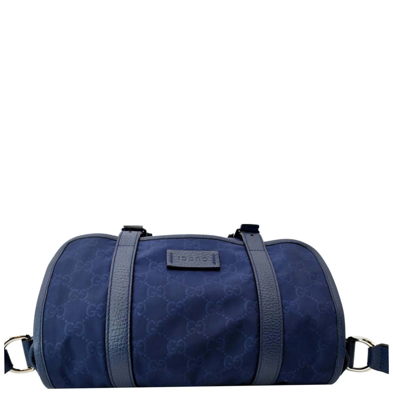 GUCCI Flap Double Buckle GG Monogram Nylon Messenger Bag Blue 510335 - Image 5