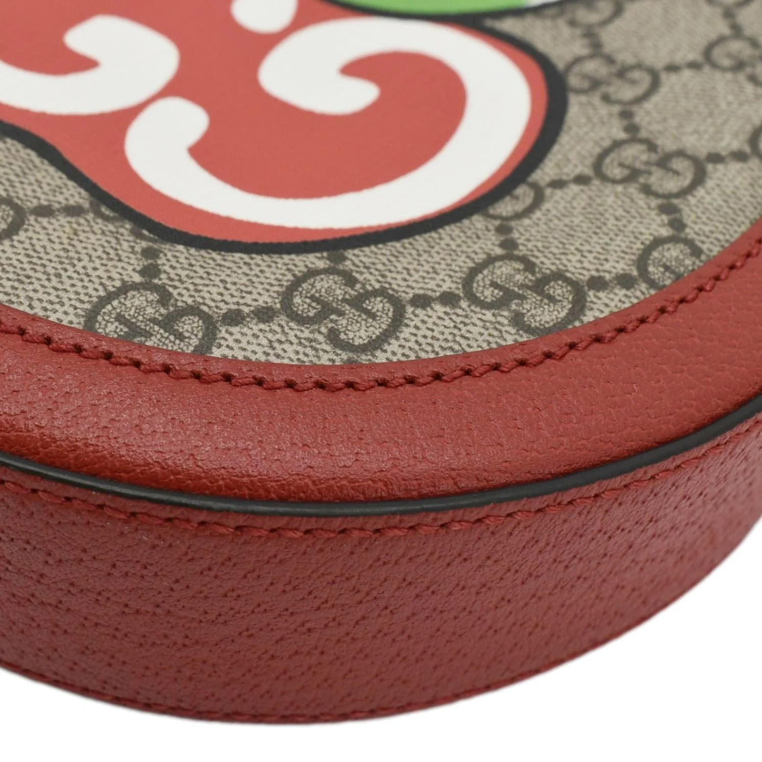GUCCI Ophidia Apple Round GG Supreme Monogram Canvas Crossbody Bag Red 625216 - Image 4