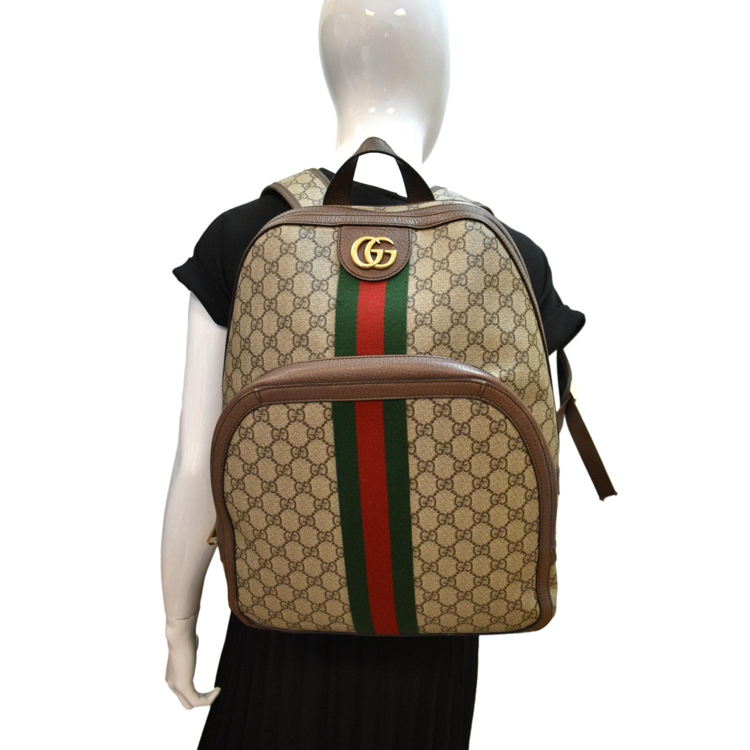 GUCCI Ophidia GG Medium Supreme Canvas Backpack Beige 547967 - Image 2