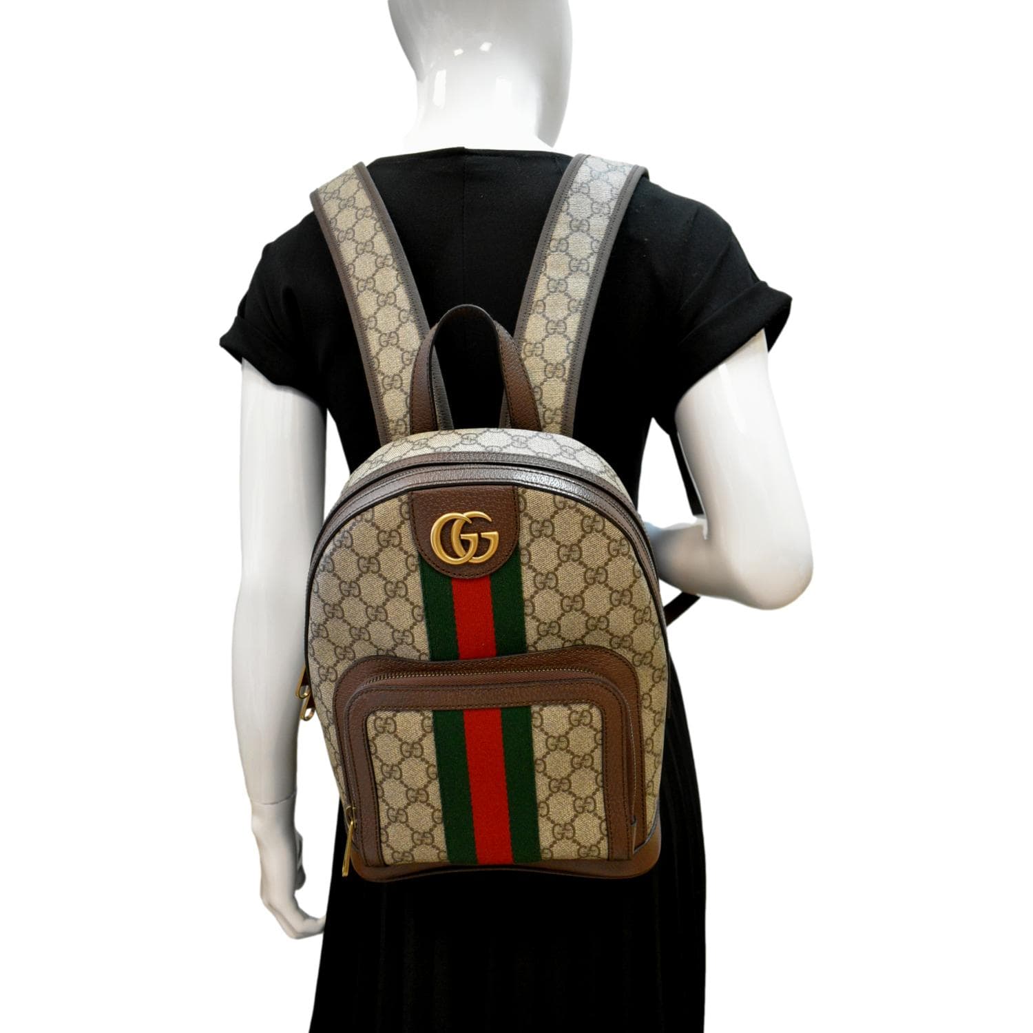 GUCCI Ophidia Small GG Supreme Canvas Backpack Beige 547965 - Image 2