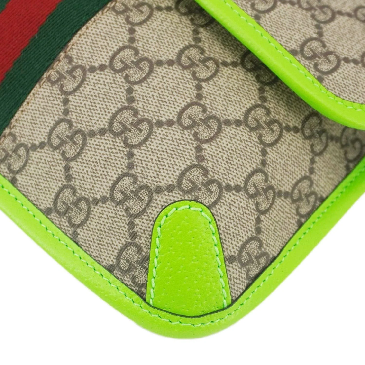GUCCI Ophidia GG Supreme Canvas Web Belt Bag Neon Green 752597 - Image 10