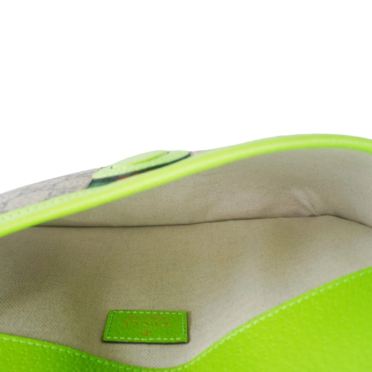 GUCCI Ophidia GG Supreme Canvas Web Belt Bag Neon Green 752597 - Image 14