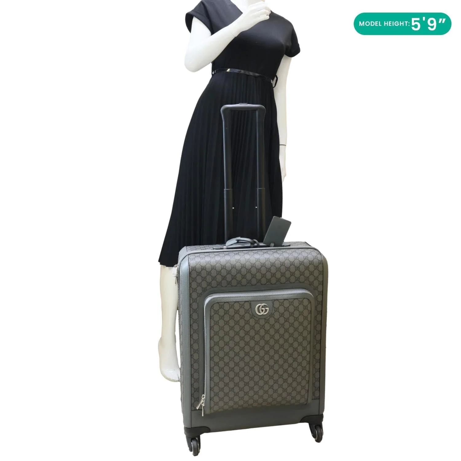 GUCCI Ophidia Cabin Trolley GG Supreme Canvas Travel Bag Grey 693664 - Image 2