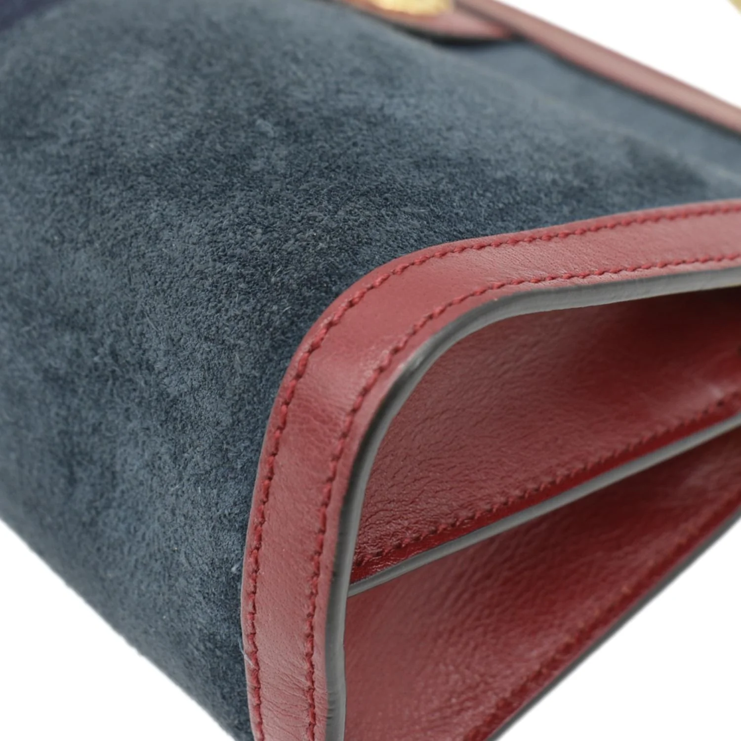 GUCCI Ophidia Small Suede Chain Shoulder Bag Denim Blue 503877 - Image 7