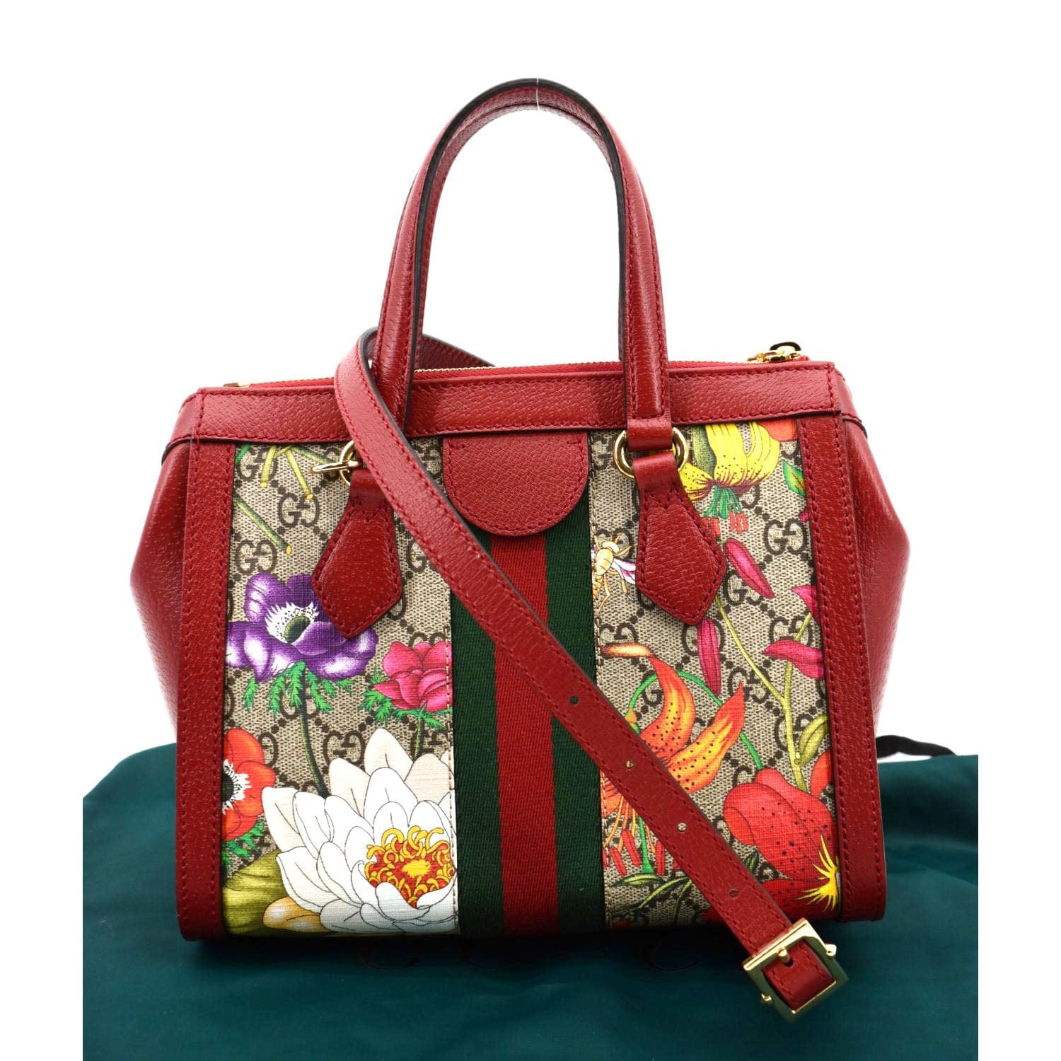 GUCCI Ophidia GG Flora Supreme Small Tote Bag Red 547551 - Image 3