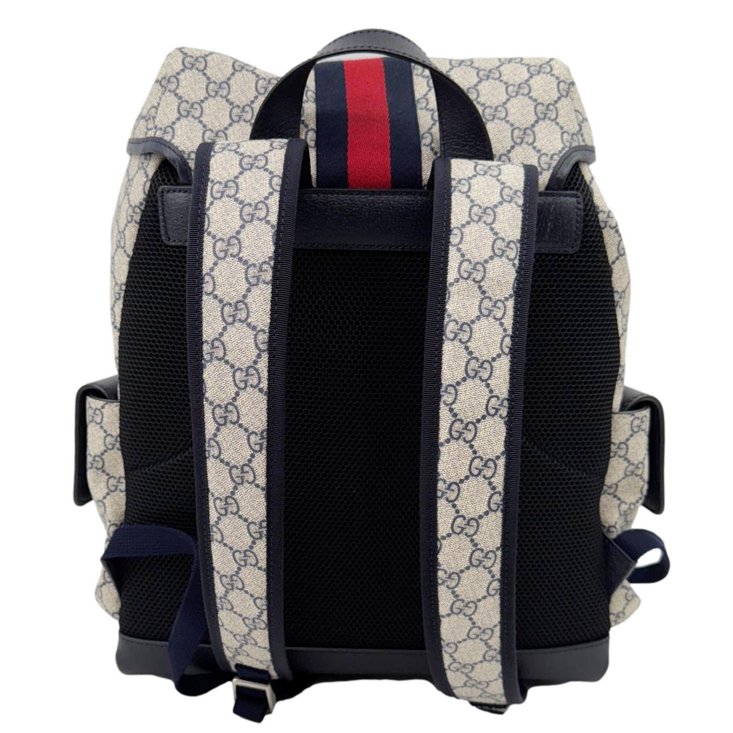 GUCCI Ophidia Medium GG Supreme Canvas Backpack Navy Blue 598140 - Image 4