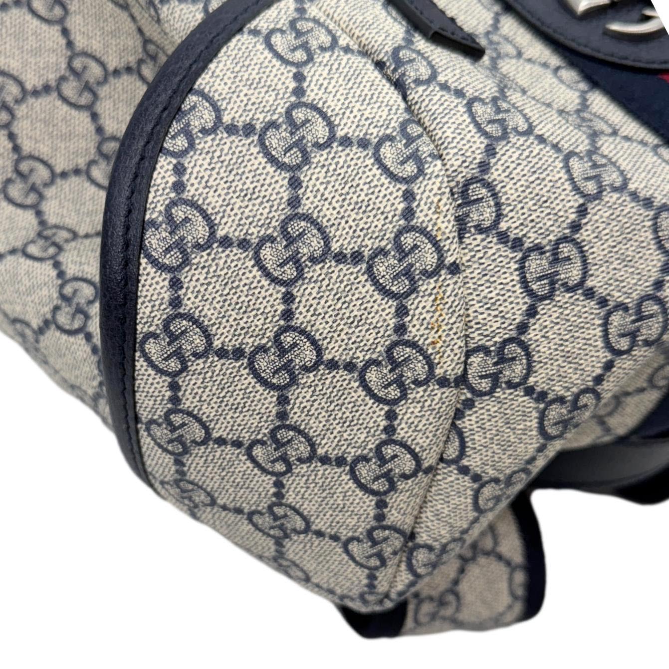 GUCCI Ophidia Medium GG Supreme Canvas Backpack Navy Blue 598140 - Image 7