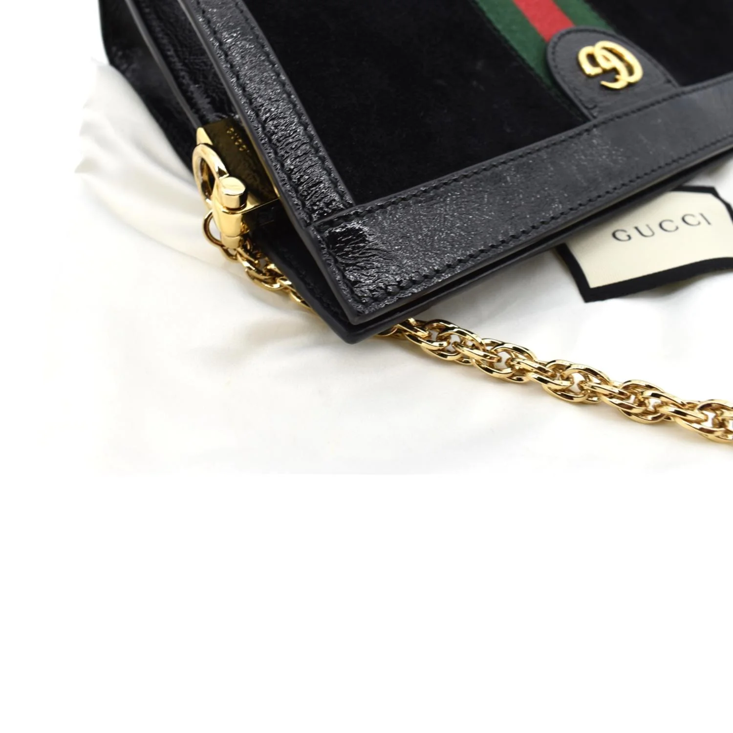 GUCCI Ophidia GG Small Web Suede Leather Shoulder Bag Black 503877 - Image 5