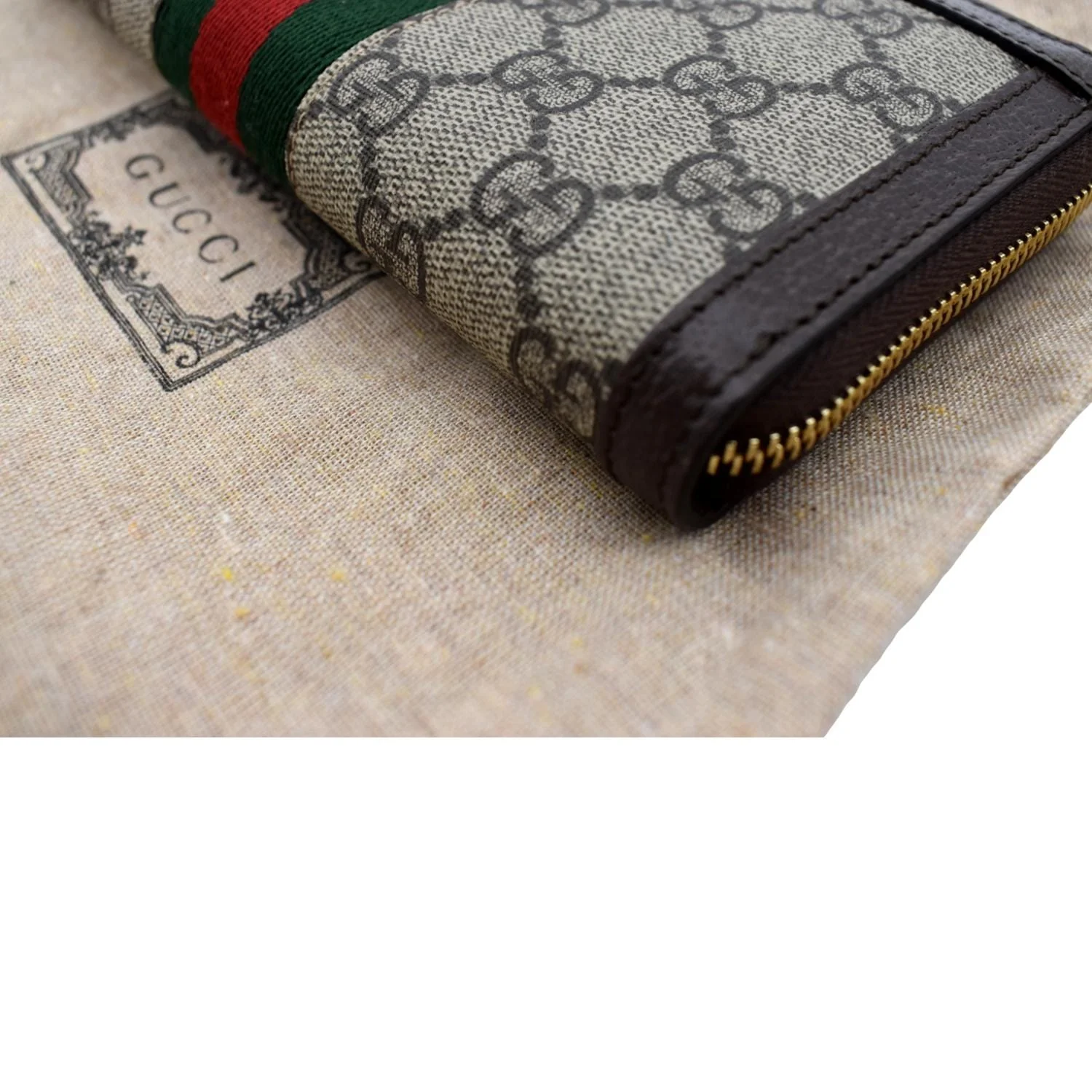 GUCCI Ophidia GG Continental Supreme Canvas Wallet Beige 523153 - Image 6