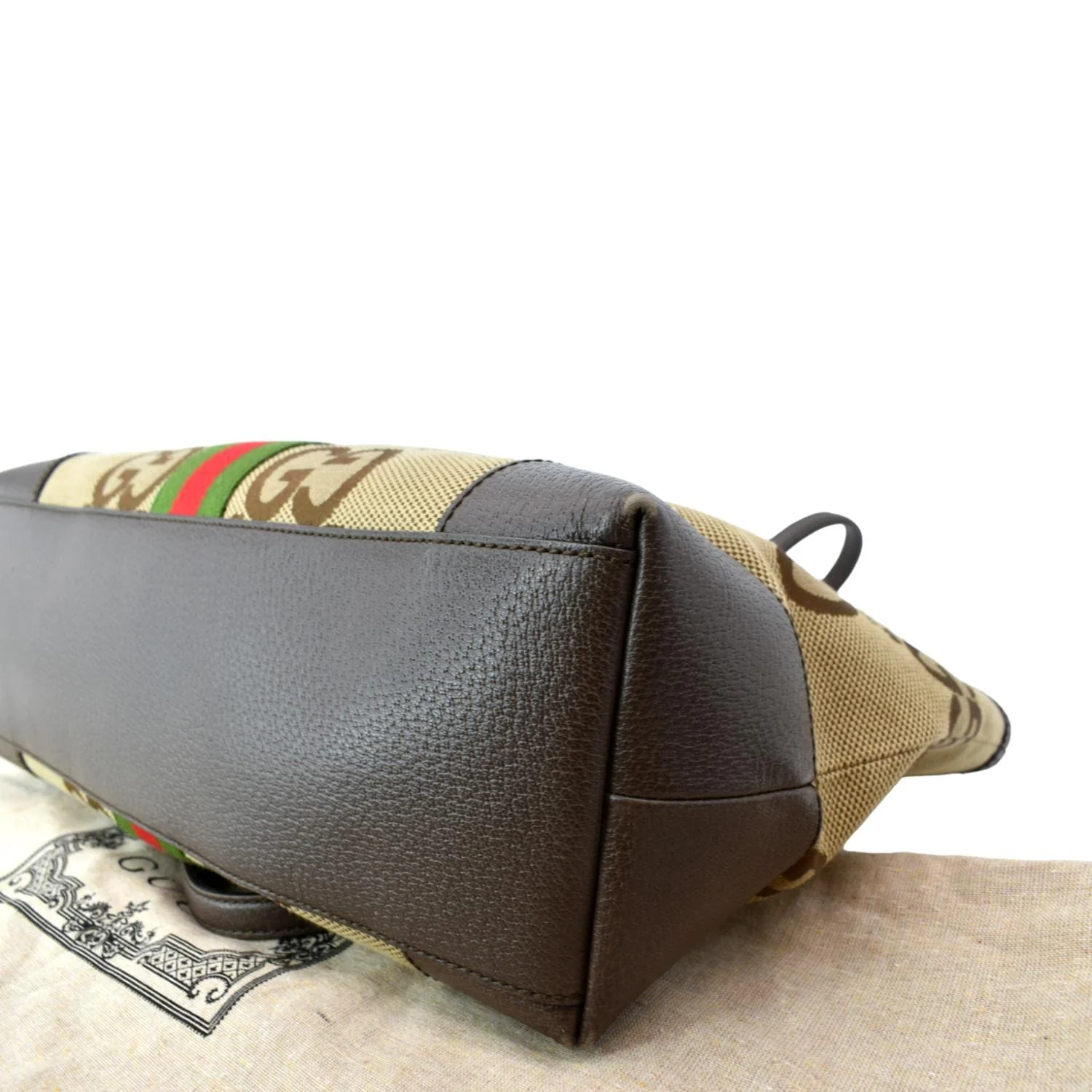 GUCCI Ophidia Jumbo GG Supreme Canvas Tote Bag Beige 631685 - Image 8