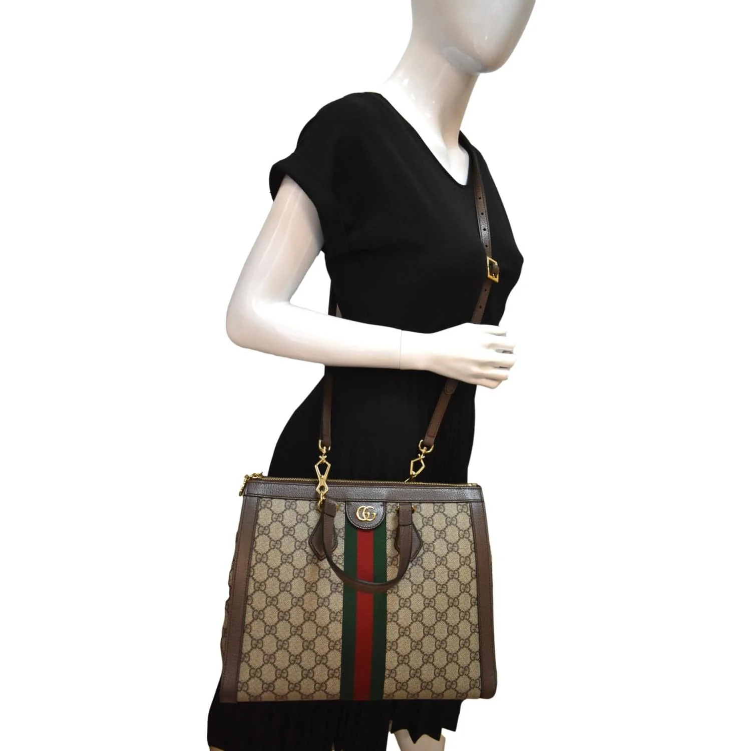 GUCCI Ophidia Medium GG Supreme Tote Shoulder Bag Beige 524537 - Image 2