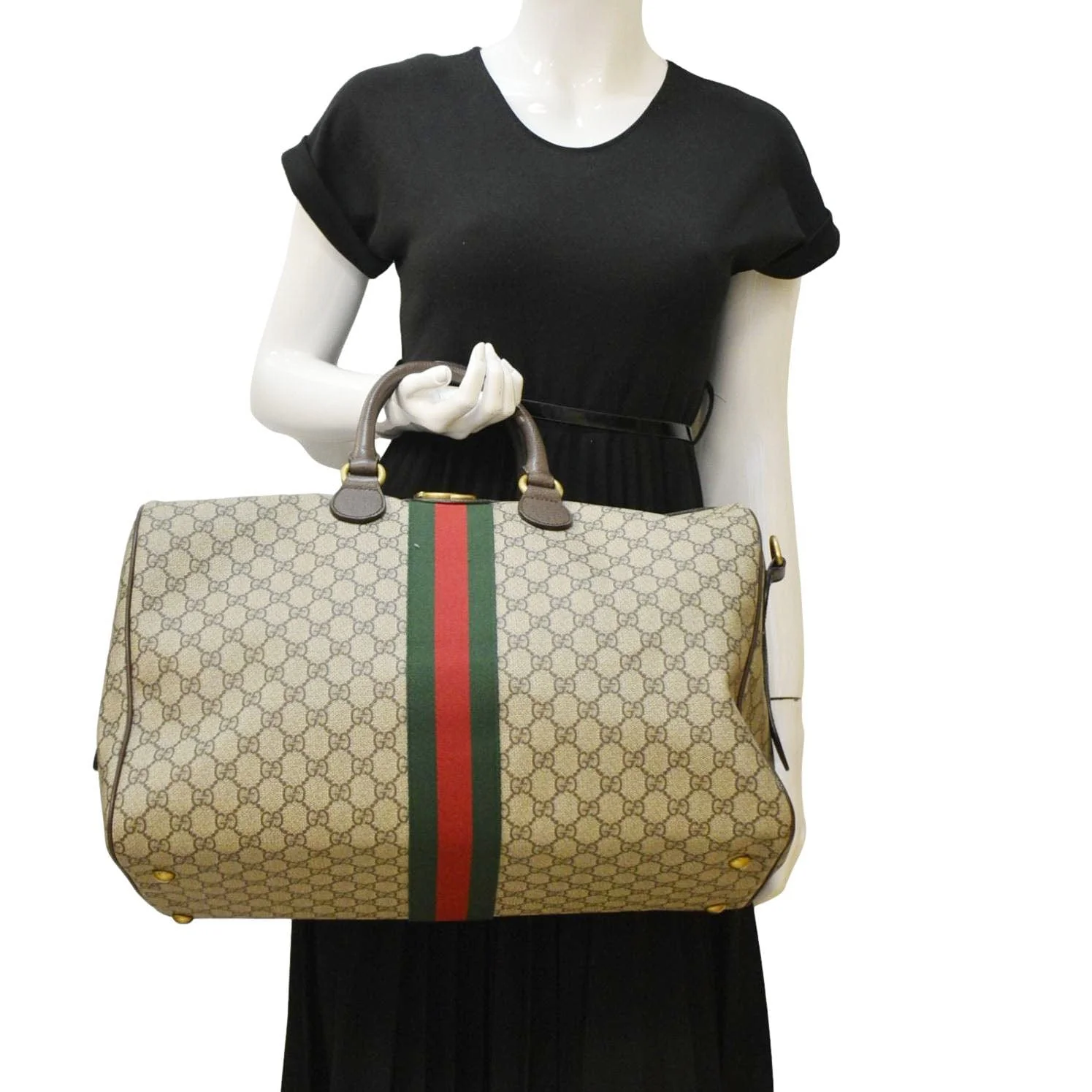 GUCCI Ophidia Carry-on Medium GG Supreme Canvas Duffle Bag Beige 547953 - Image 2