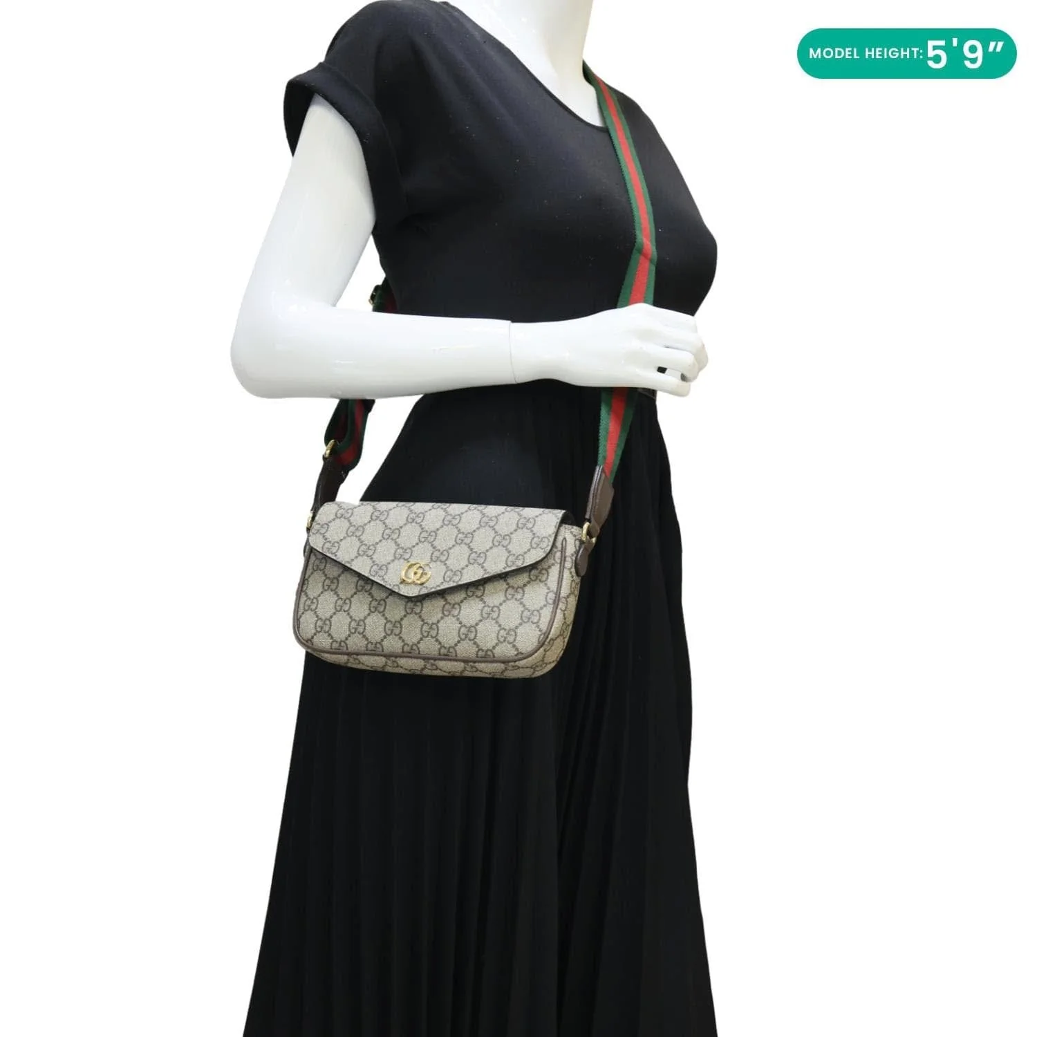 GUCCI Ophidia Pochette GG Supreme Canvas Shoulder Bag Beige 764961 - Image 2