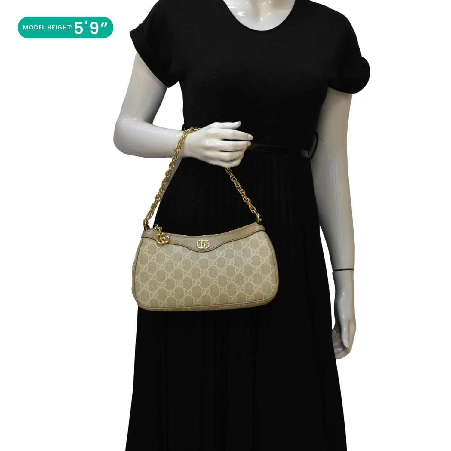 GUCCI Ophidia Small GG Supreme Canvas Hobo Bag Beige 735145 - Image 2