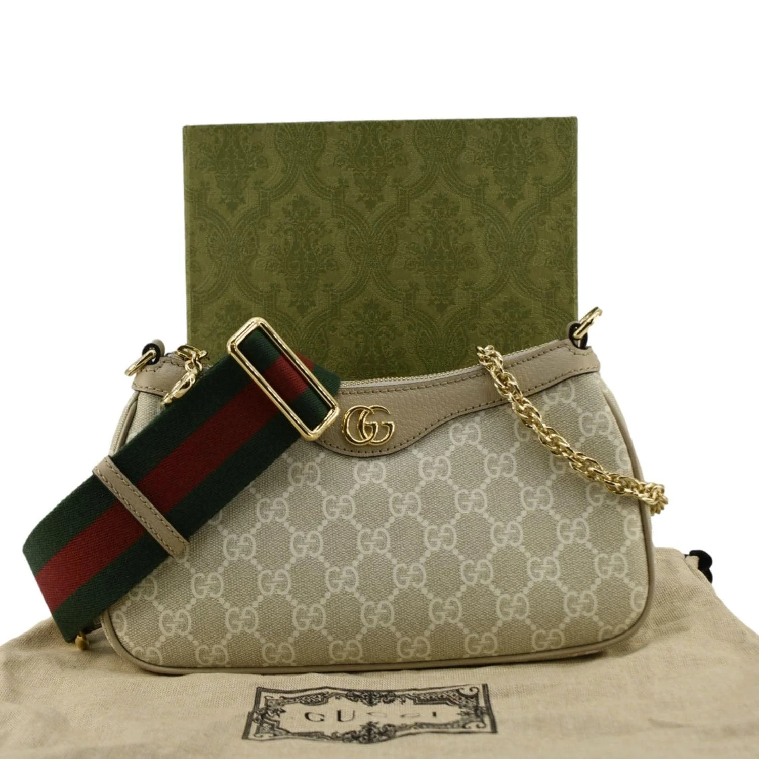 GUCCI Ophidia Small GG Supreme Canvas Hobo Bag Beige 735145 - Image 3