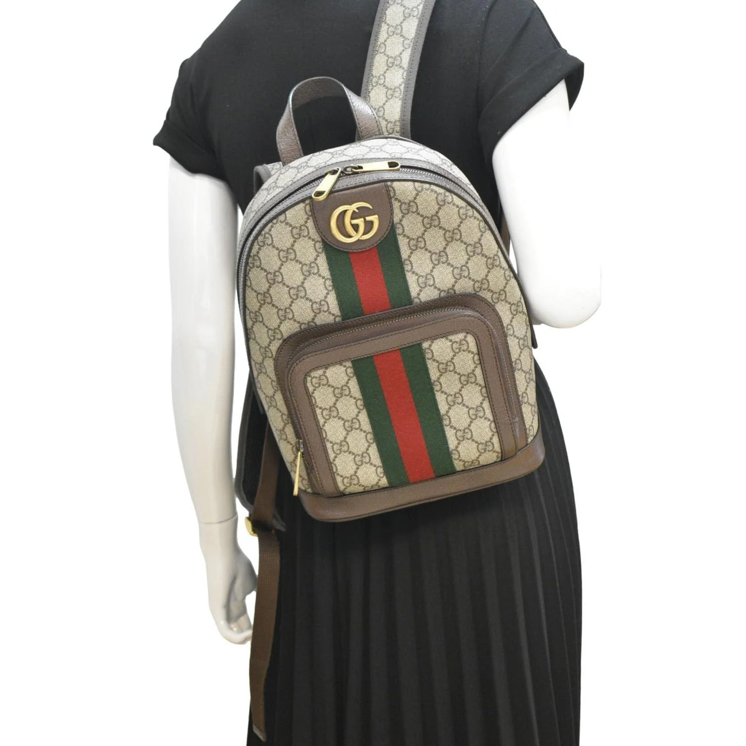 GUCCI Ophidia Small GG Supreme Canvas Backpack Beige 547965 - Image 2