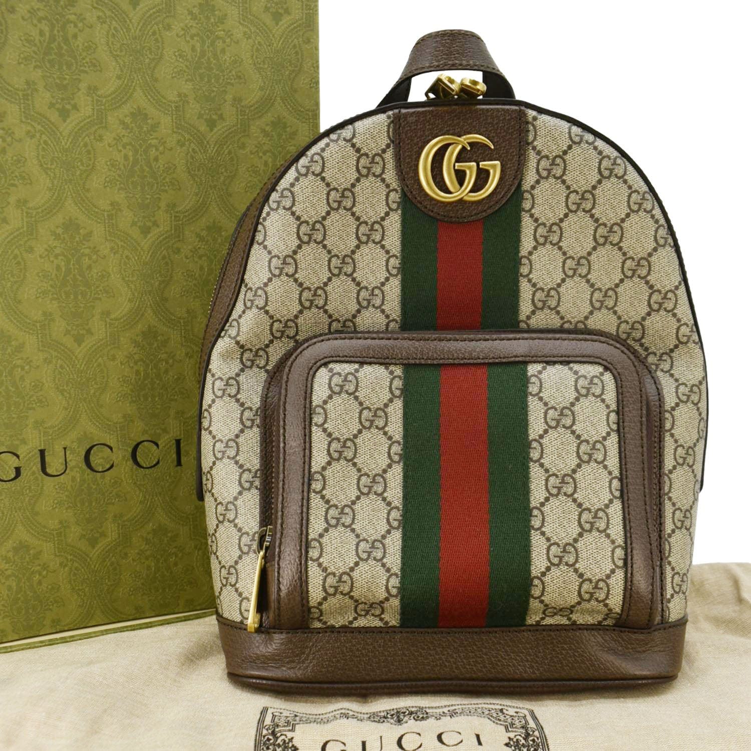 GUCCI Ophidia Small GG Supreme Canvas Backpack Beige 547965 - Image 3