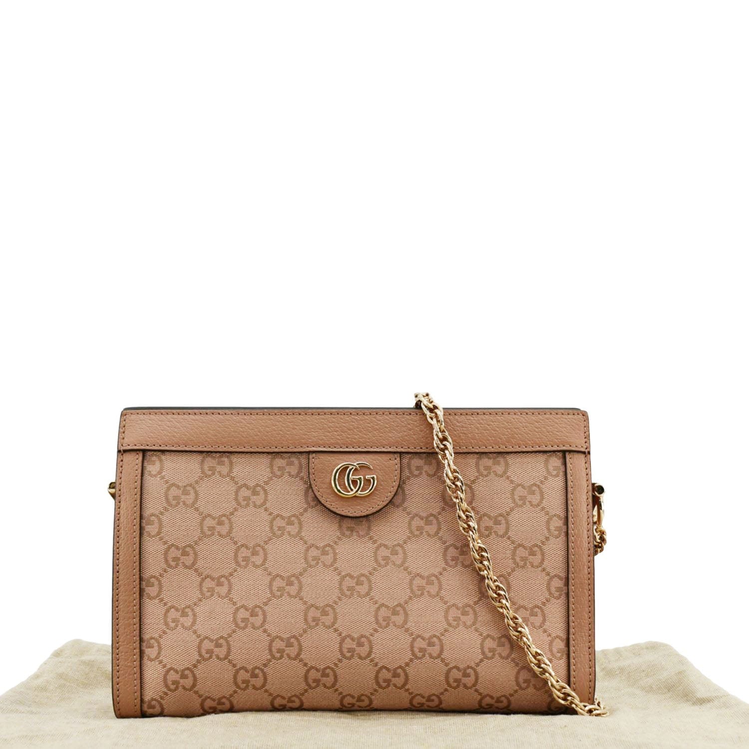 GUCCI Ophidia Small GG Canvas Chain Shoulder Bag Pink 503877 - Image 3