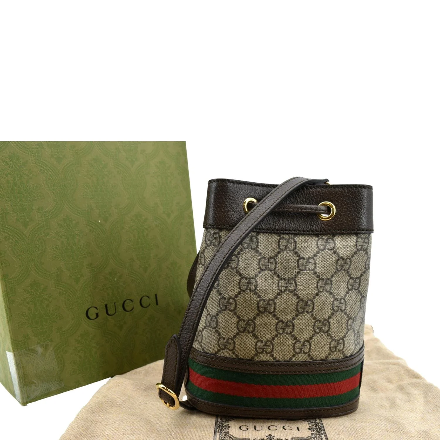 GUCCI Ophidia Small GG Canvas Bucket Bag Beige 550620 - Image 3