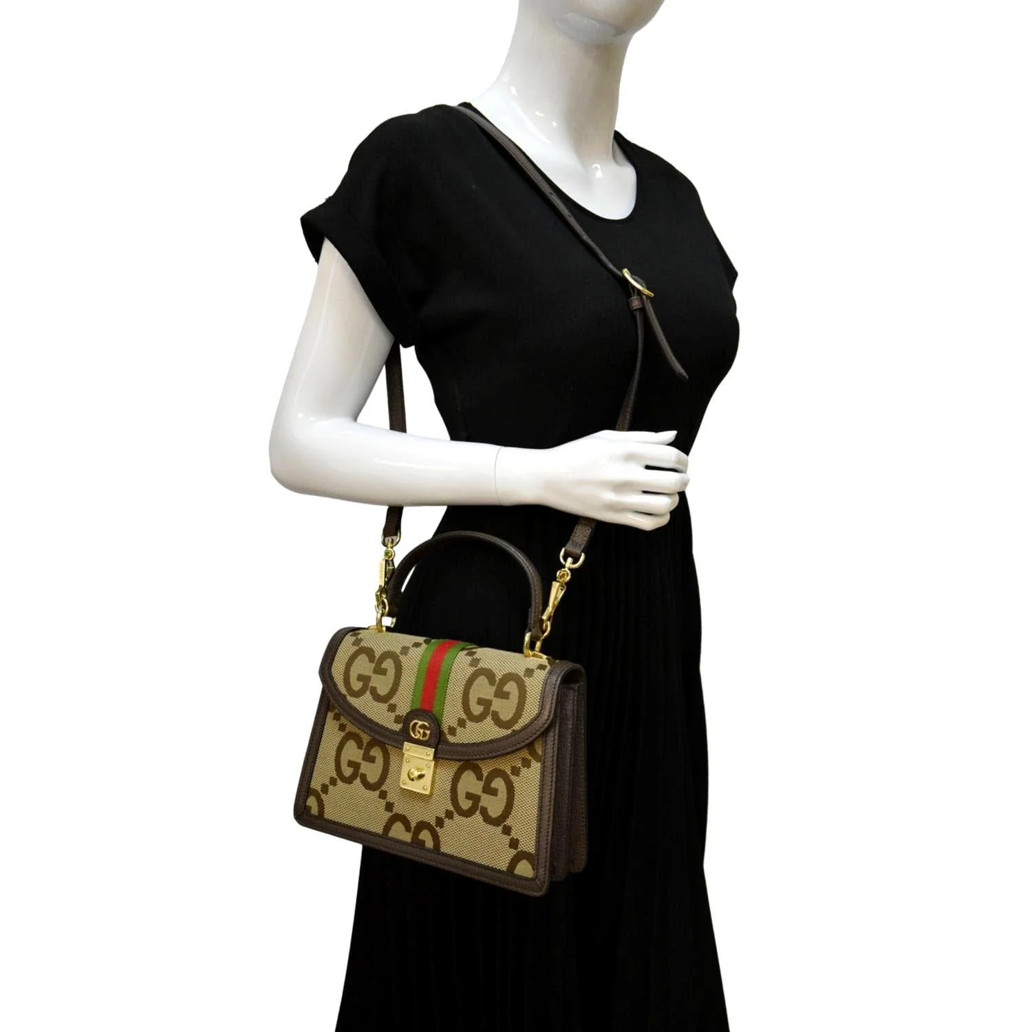GUCCI Ophidia Small GG Canvas Tote Shoulder Bag Beige 651055 - Image 2