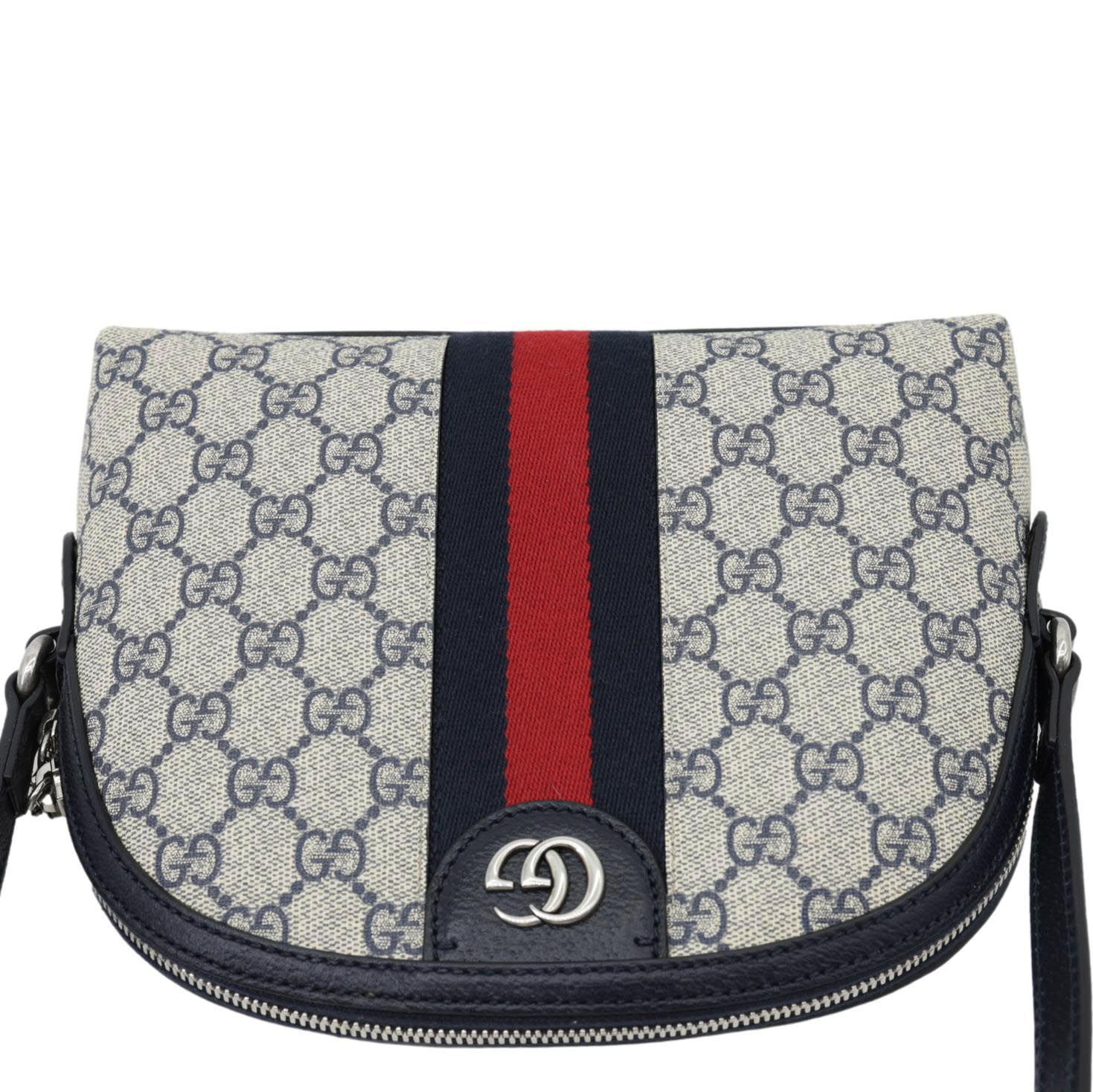 GUCCI Ophidia Dome Small GG Supreme Canvas Shoulder Bag Navy Blue 499621 - Image 5