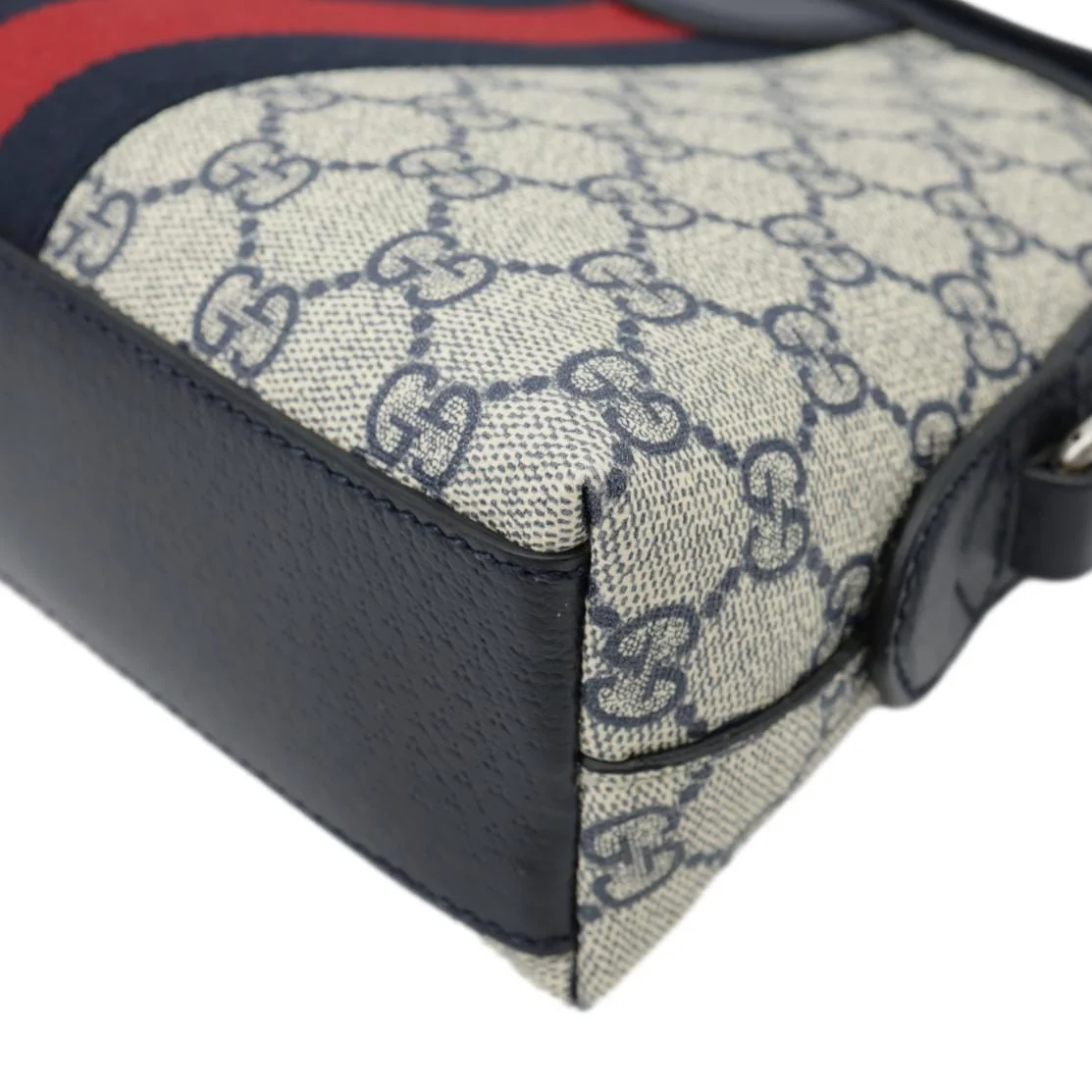 GUCCI Ophidia Dome Small GG Supreme Canvas Shoulder Bag Navy Blue 499621 - Image 8