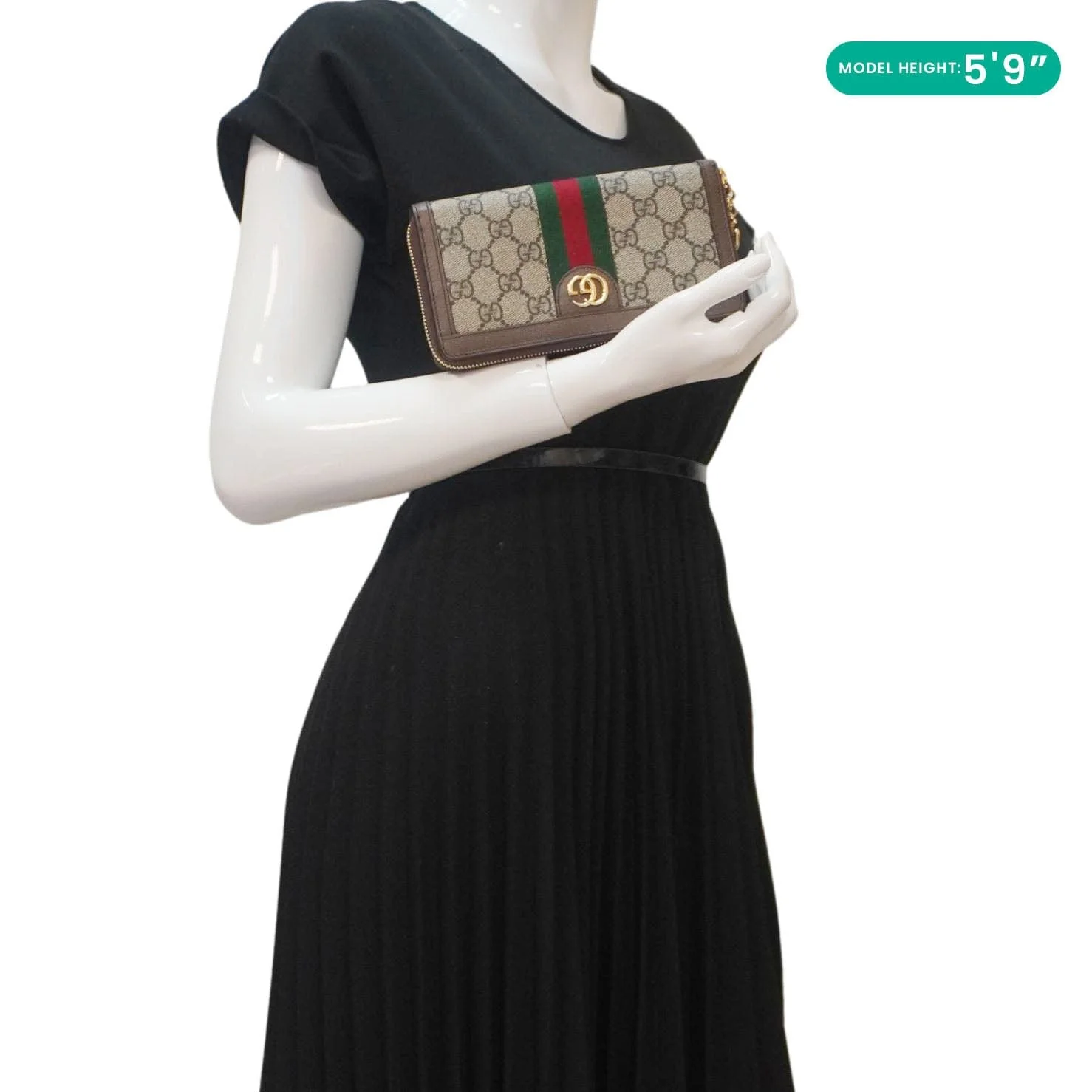 GUCCI Ophidia GG Supreme Canvas Zip Around Wallet Beige 523154 - Image 2