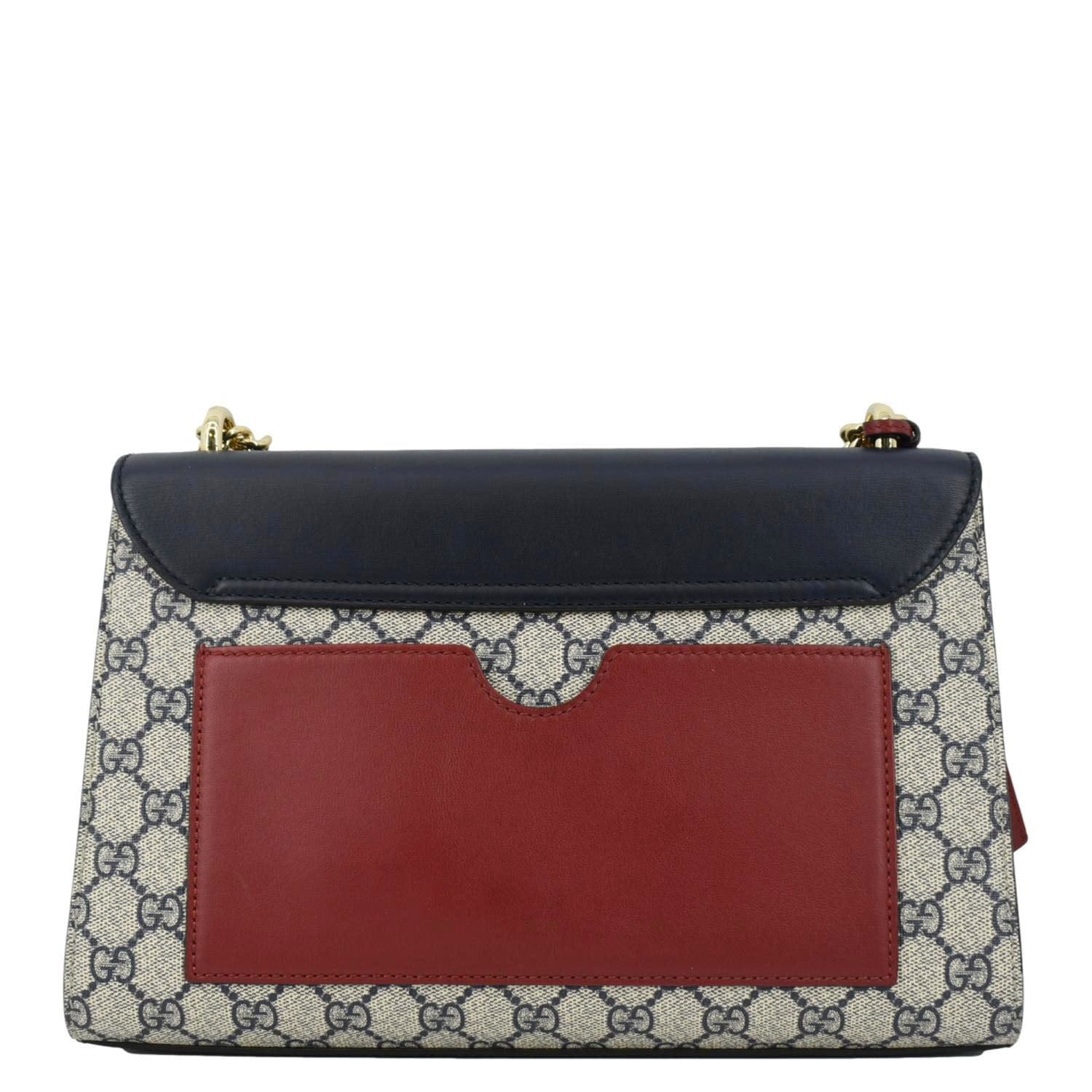 GUCCI Padlock GG Supreme Canvas Shoulder Bag Navy Blue 409486 - Image 4
