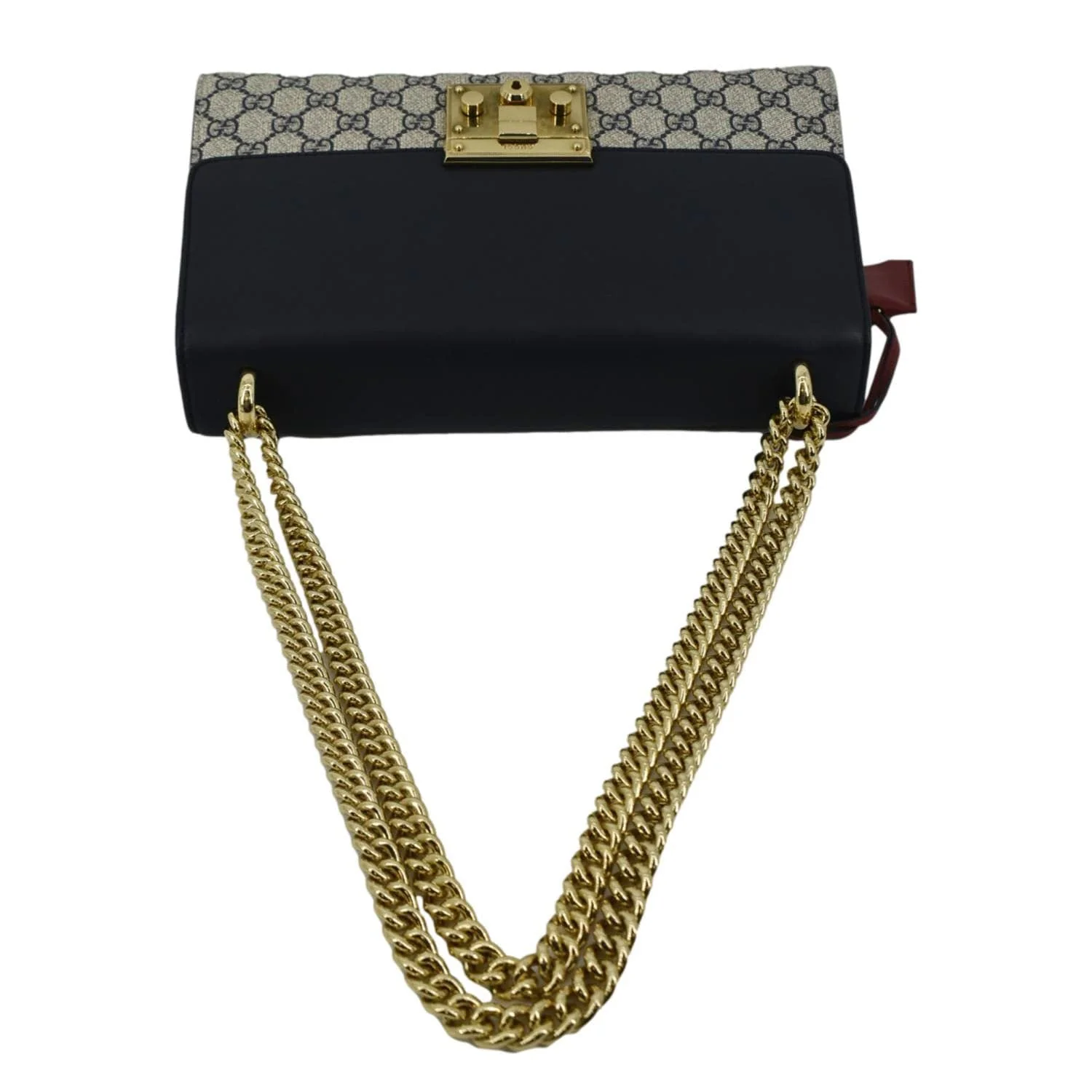 GUCCI Padlock GG Supreme Canvas Shoulder Bag Navy Blue 409486 - Image 5