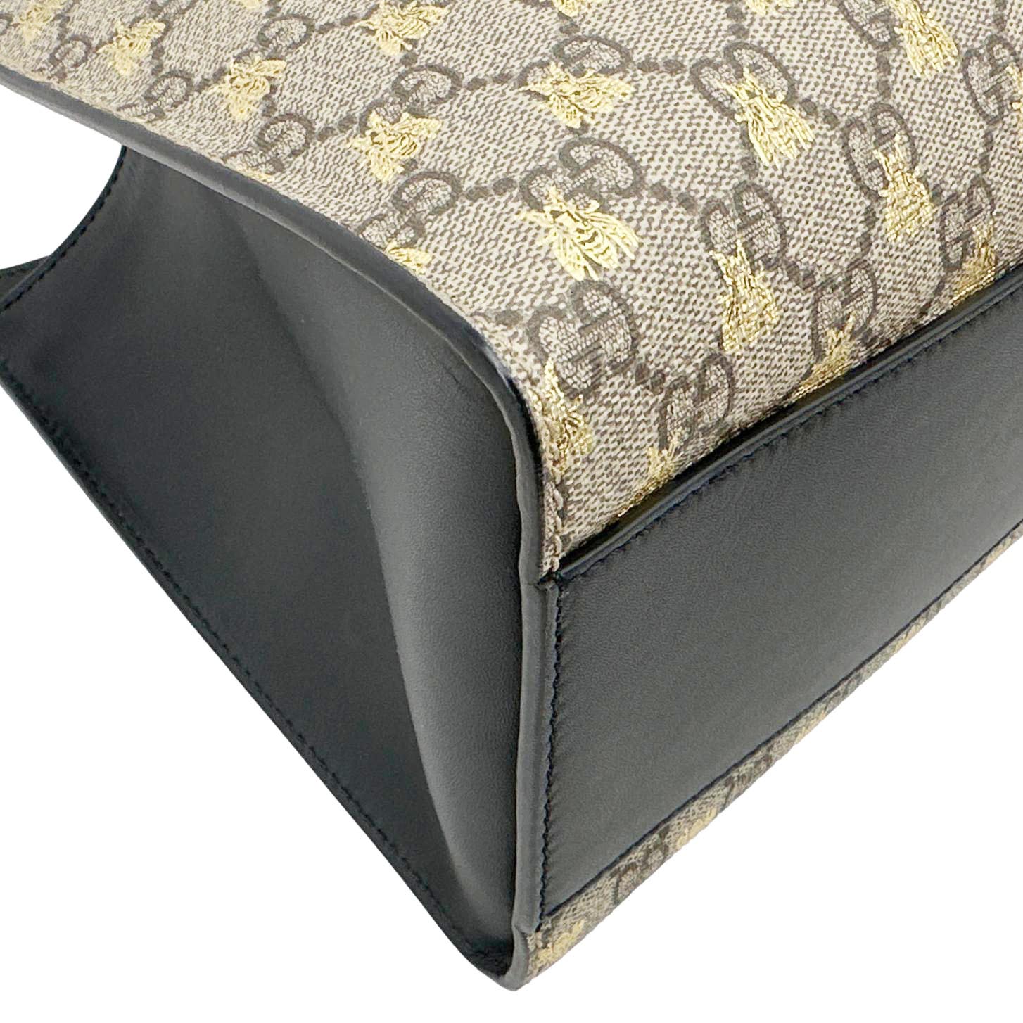 GUCCI Padlock Medium GG Supreme Monogram Bees Canvas Shoulder Bag Beige 479197 - Image 8