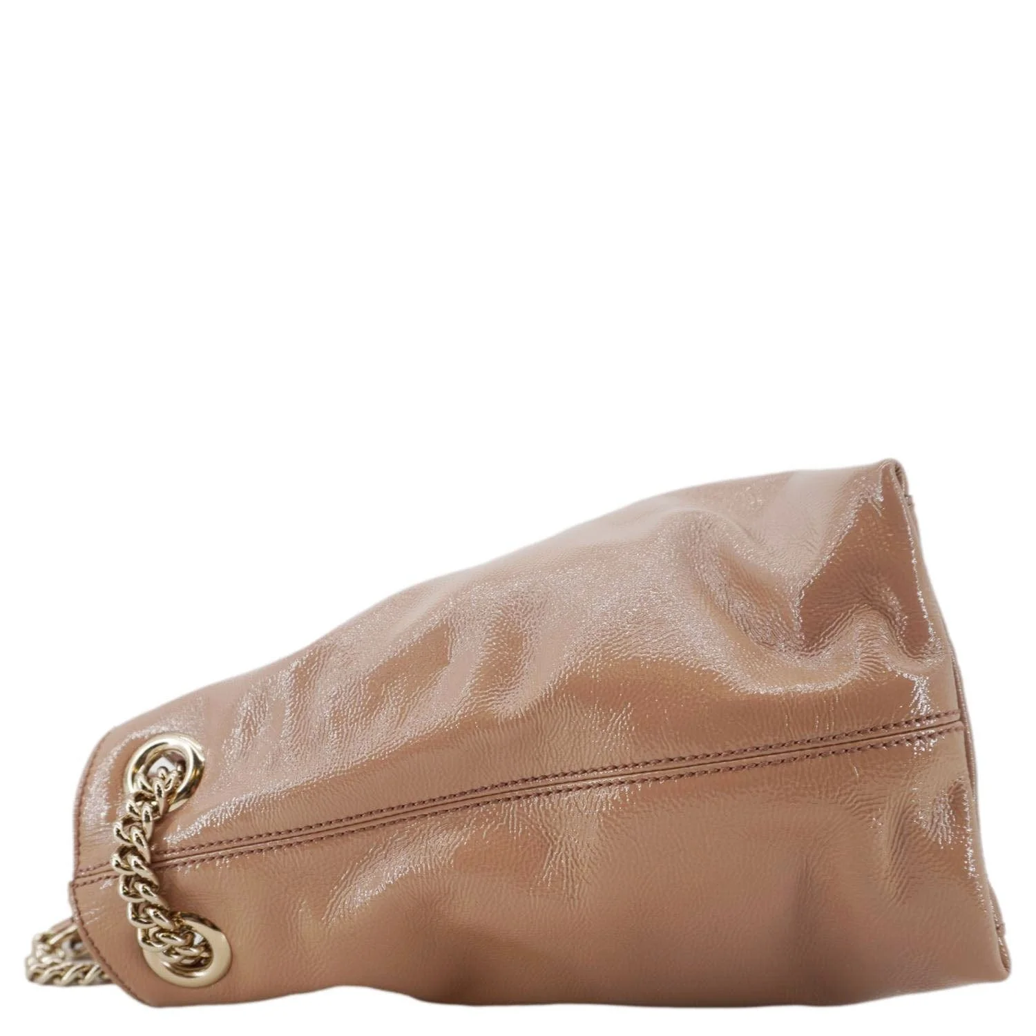 GUCCI Soho Medium Patent Leather Chain Tote Bag Beige 308982 - Image 11