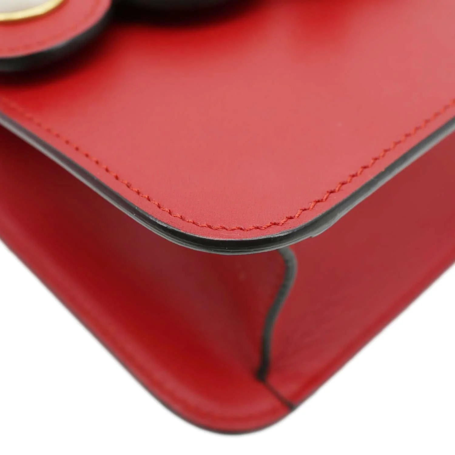 GUCCI Pearly Peony Leather Chain Shoulder Bag Red 432281 - Image 8