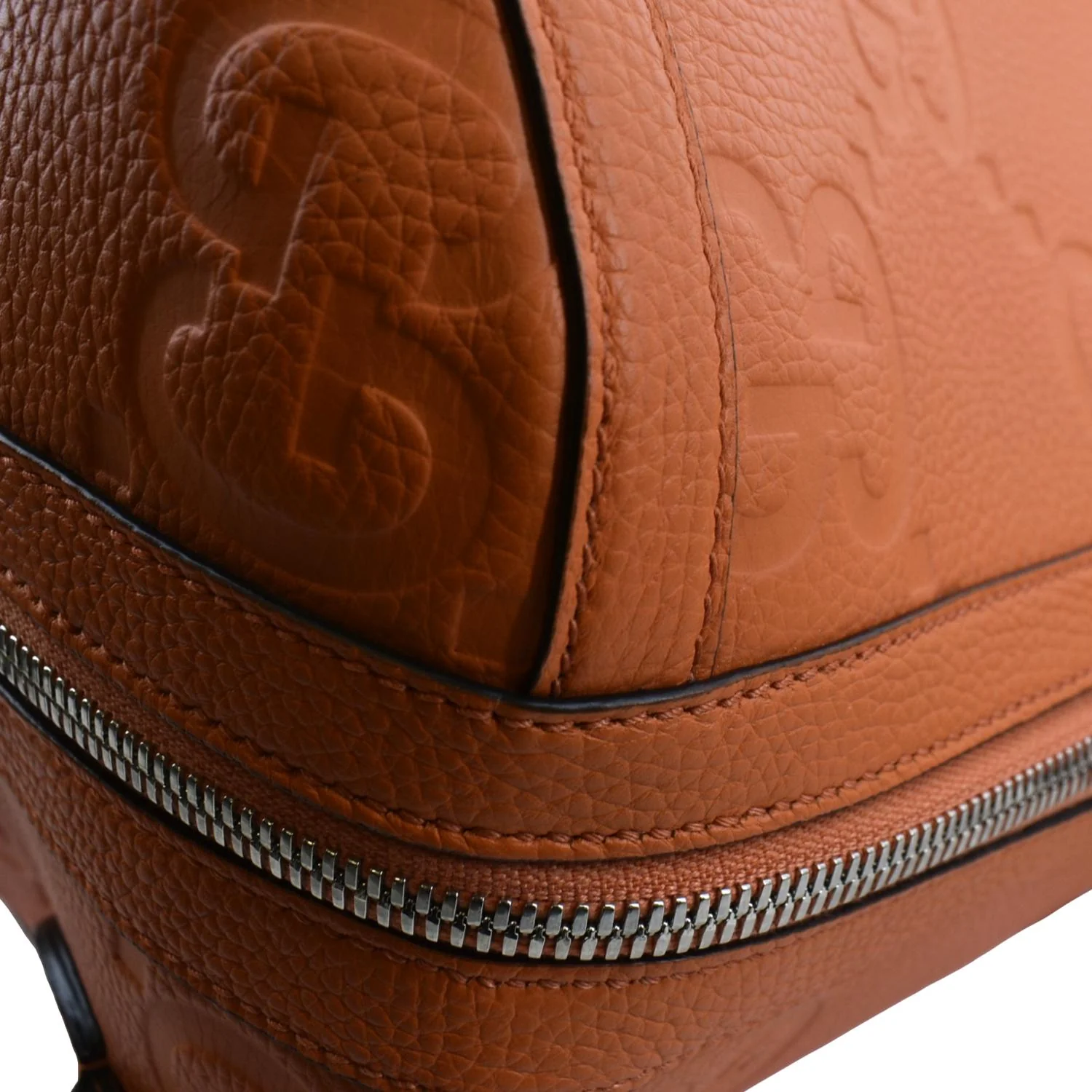 GUCCI Piuma Jumbo GG Leather Duffle Bag Orange 725129 - Image 6