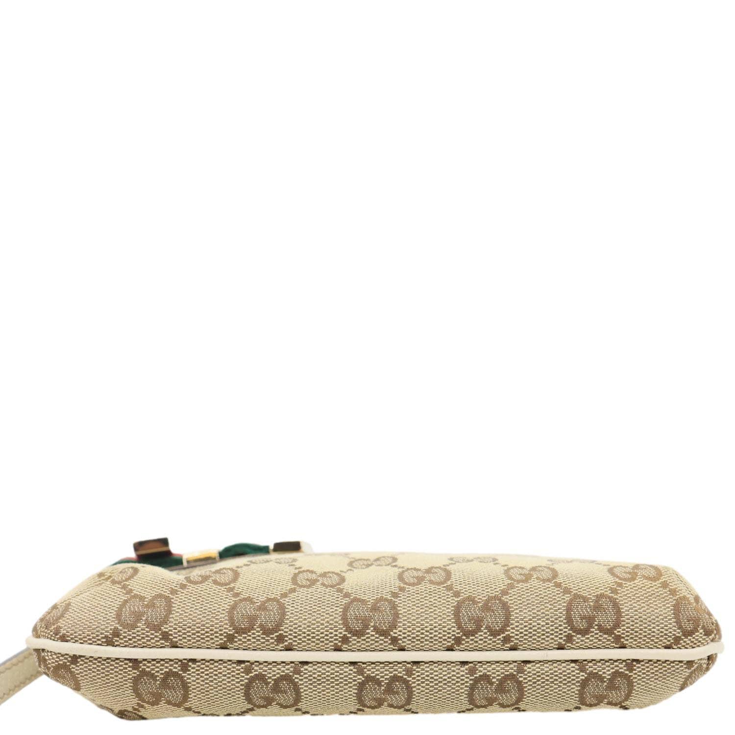 GUCCI Princy Web Monogram Canvas Wristlet Beige 162846 - Image 10