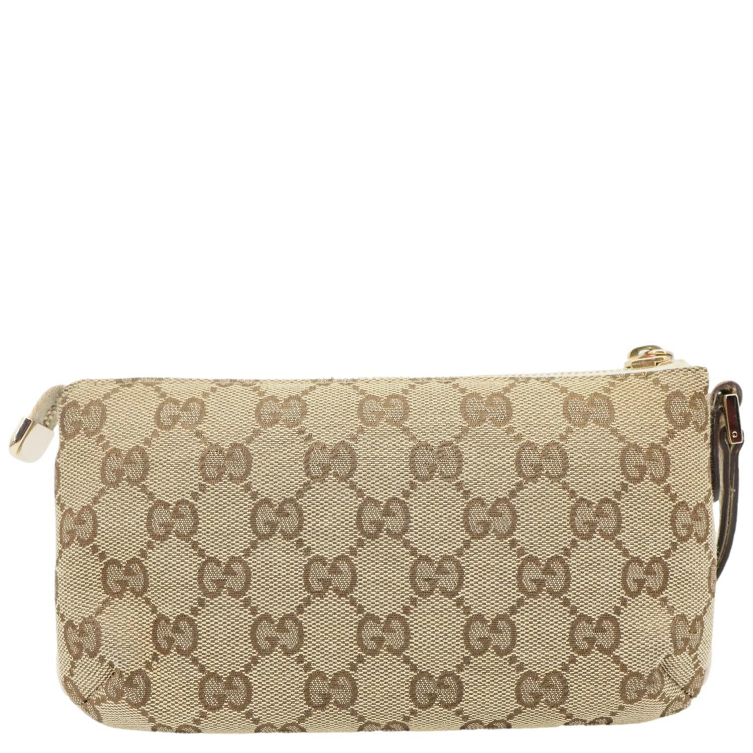 GUCCI Princy Web Monogram Canvas Wristlet Beige 162846 - Image 4