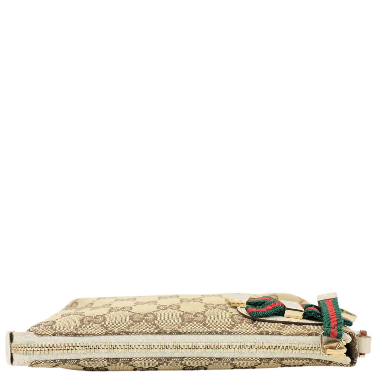 GUCCI Princy Web Monogram Canvas Wristlet Beige 162846 - Image 6