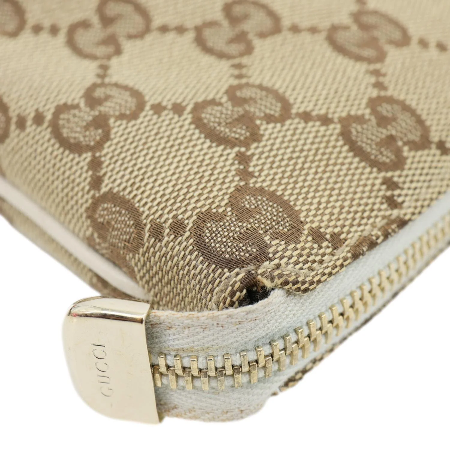 GUCCI Princy Web Monogram Canvas Wristlet Beige 162846 - Image 7