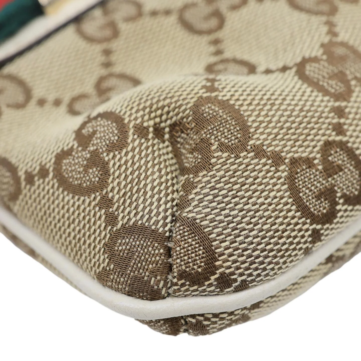 GUCCI Princy Web Monogram Canvas Wristlet Beige 162846 - Image 9